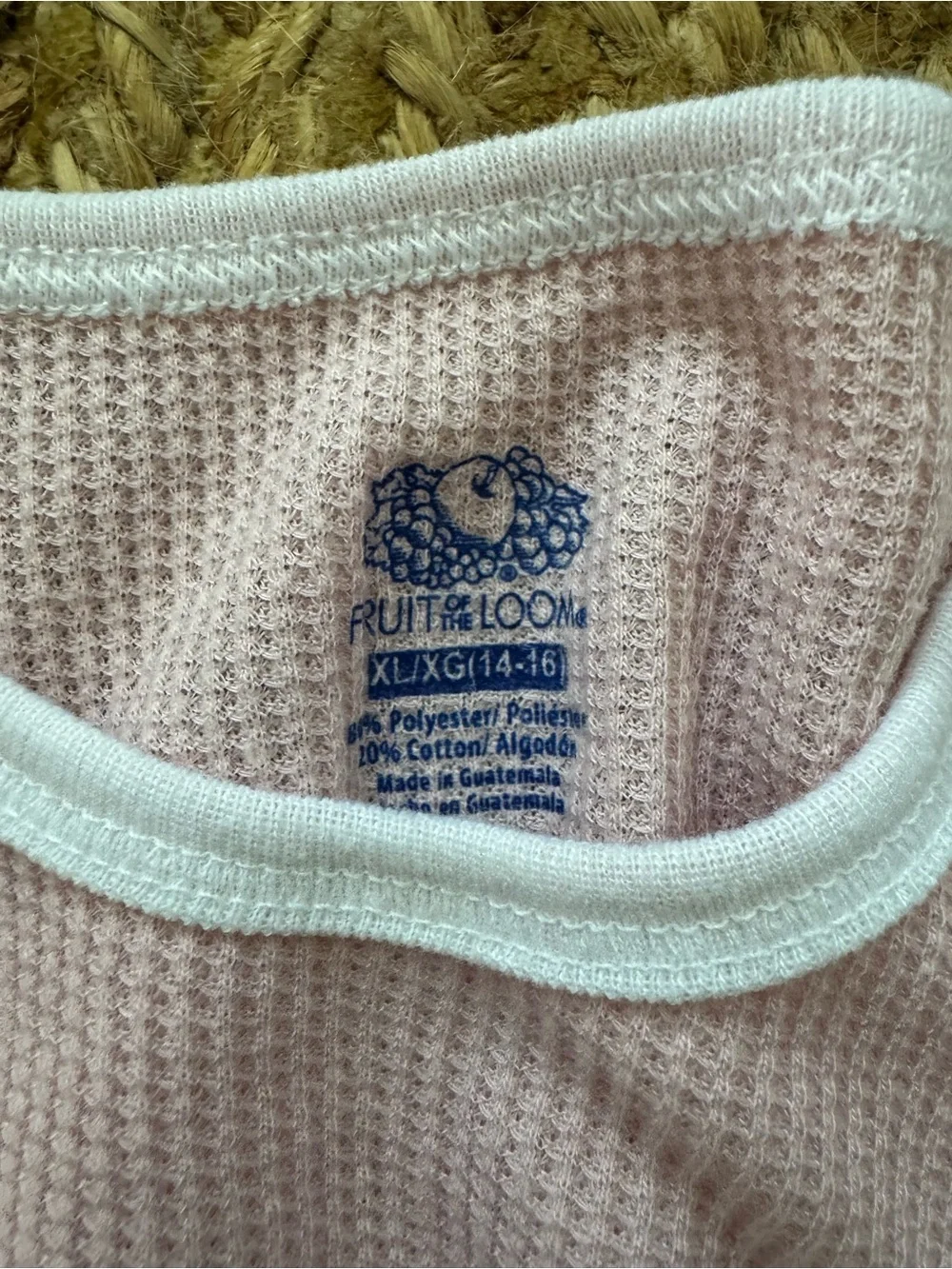 Girls, waffle knit, thermal pajamas, set sz 14/16